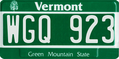 VT license plate WGQ923