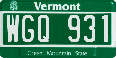 VT license plate WGQ931