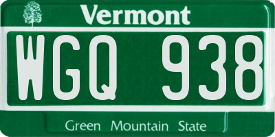 VT license plate WGQ938