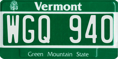 VT license plate WGQ940