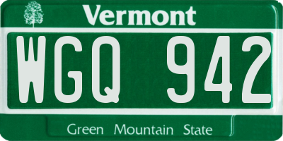 VT license plate WGQ942
