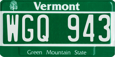 VT license plate WGQ943