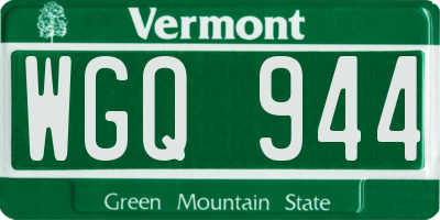 VT license plate WGQ944