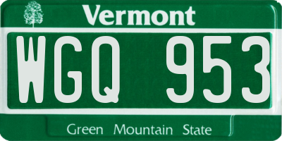 VT license plate WGQ953