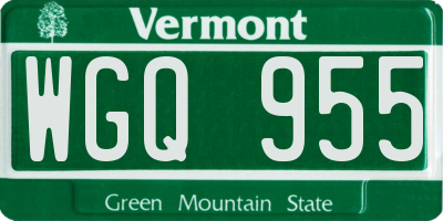 VT license plate WGQ955