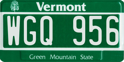 VT license plate WGQ956