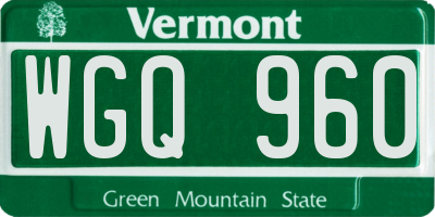 VT license plate WGQ960