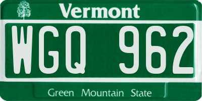 VT license plate WGQ962