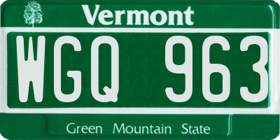 VT license plate WGQ963