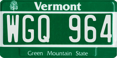 VT license plate WGQ964
