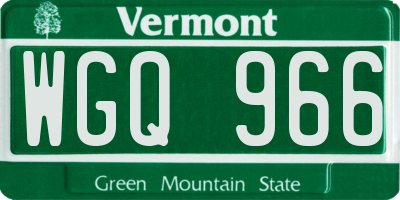 VT license plate WGQ966