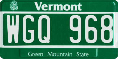 VT license plate WGQ968