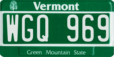 VT license plate WGQ969