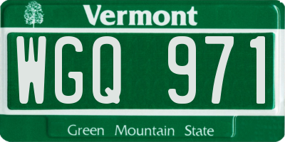 VT license plate WGQ971