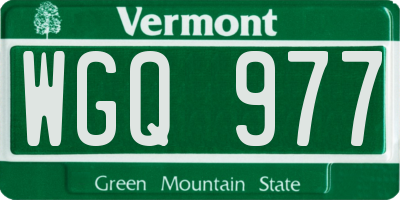 VT license plate WGQ977