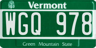 VT license plate WGQ978