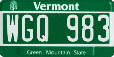 VT license plate WGQ983