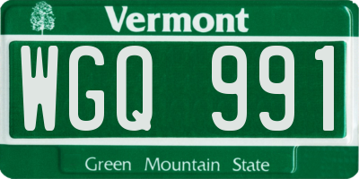 VT license plate WGQ991