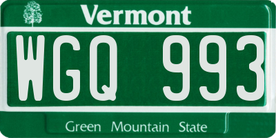VT license plate WGQ993