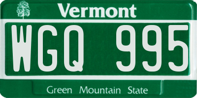 VT license plate WGQ995