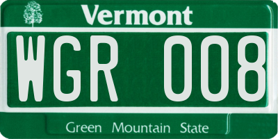 VT license plate WGR008