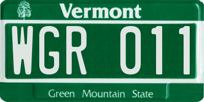 VT license plate WGR011