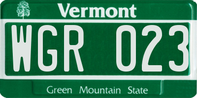 VT license plate WGR023