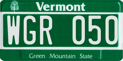 VT license plate WGR050