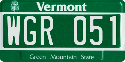VT license plate WGR051