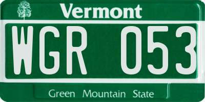 VT license plate WGR053