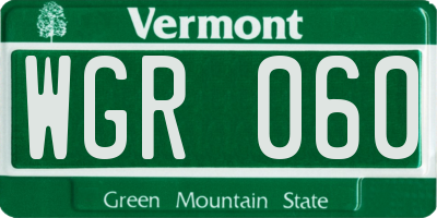 VT license plate WGR060