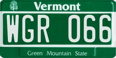 VT license plate WGR066