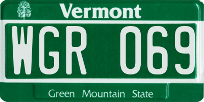 VT license plate WGR069