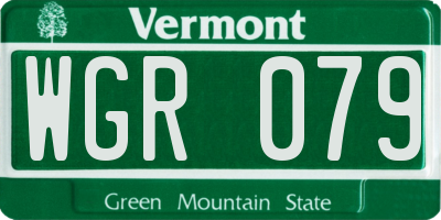 VT license plate WGR079