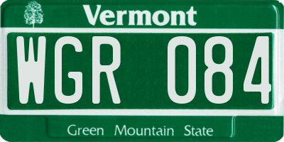 VT license plate WGR084
