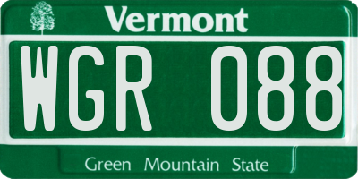 VT license plate WGR088