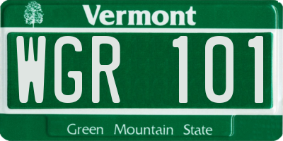 VT license plate WGR101