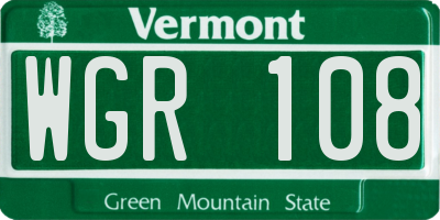 VT license plate WGR108