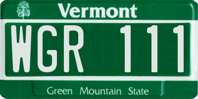 VT license plate WGR111
