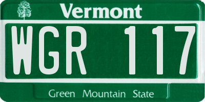 VT license plate WGR117