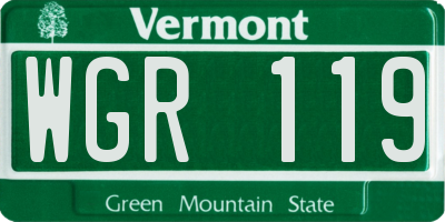 VT license plate WGR119