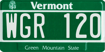 VT license plate WGR120