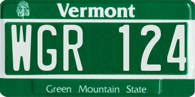 VT license plate WGR124