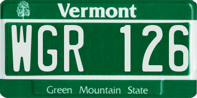 VT license plate WGR126