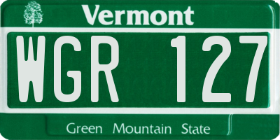 VT license plate WGR127