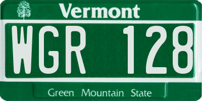 VT license plate WGR128