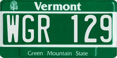 VT license plate WGR129