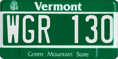 VT license plate WGR130