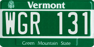 VT license plate WGR131