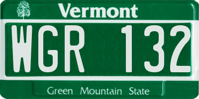 VT license plate WGR132